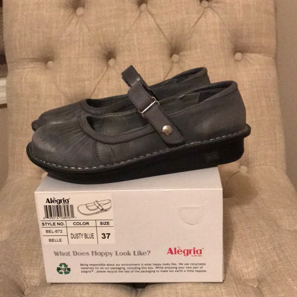 Alegria Belle Dusty Blue Mary Jane Flats